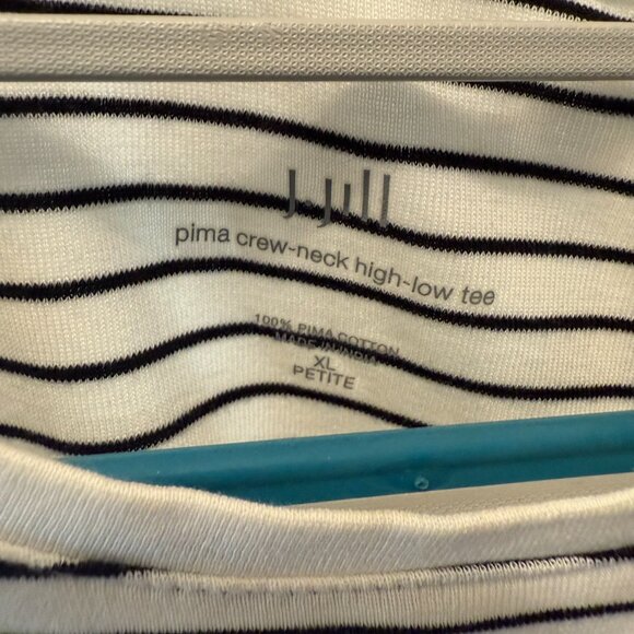 J. Jill Long Sleeve High-Low Horizontal Pinstripe Tee - Picture 4 of 4